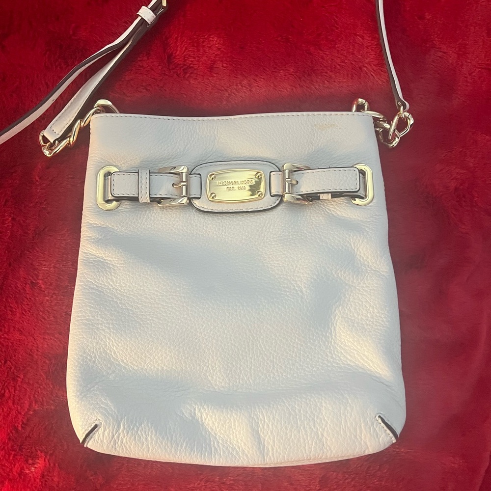 Michael Kors White Leather Crossbody Bag